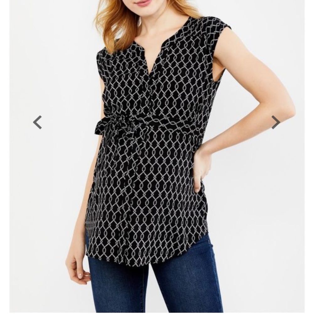 Maternity Blouse in Black and White